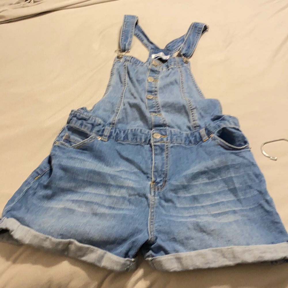 Blue Jean shorts overalls